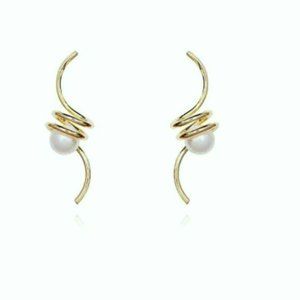 18K Gold Geometric Spiral Earrings